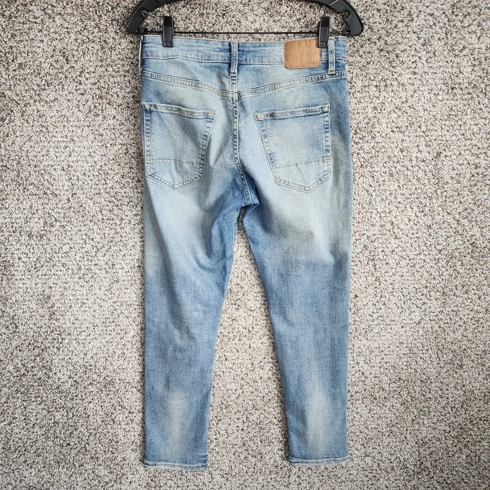 Aeropostale Jeans Mens 27x28 Athletic Skinny Denim Blue 5‎ Pocket Casual